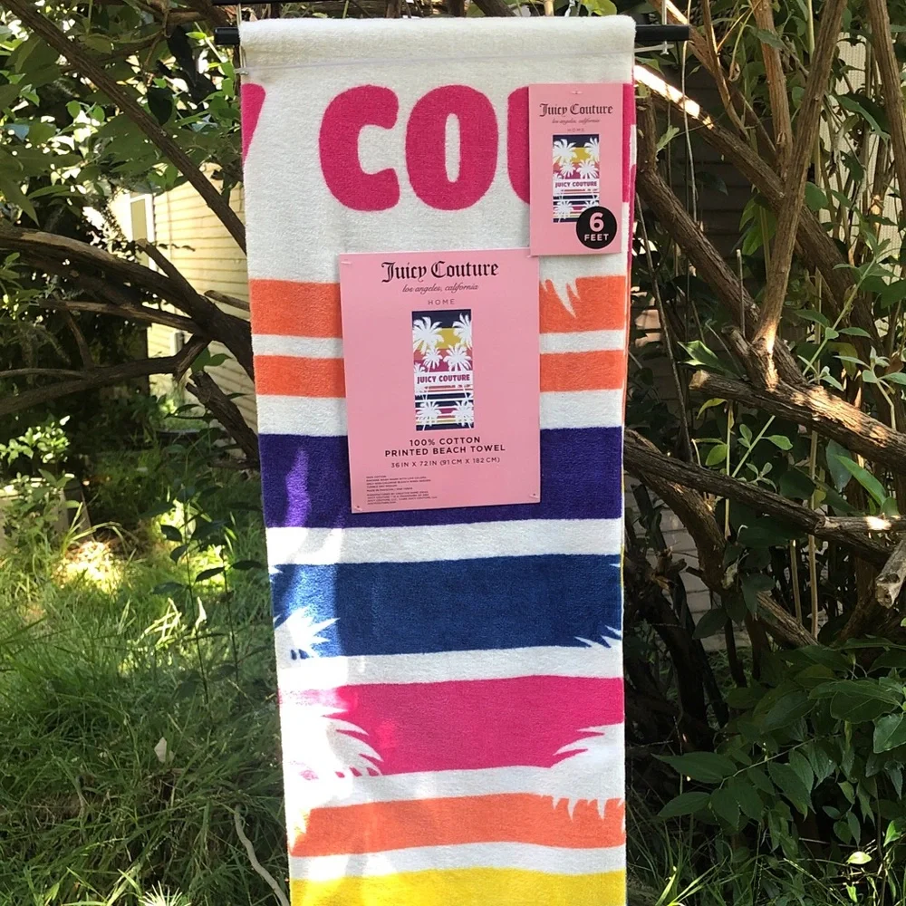 NWT Juicy Couture 100% Cotton Printed Beach Towel